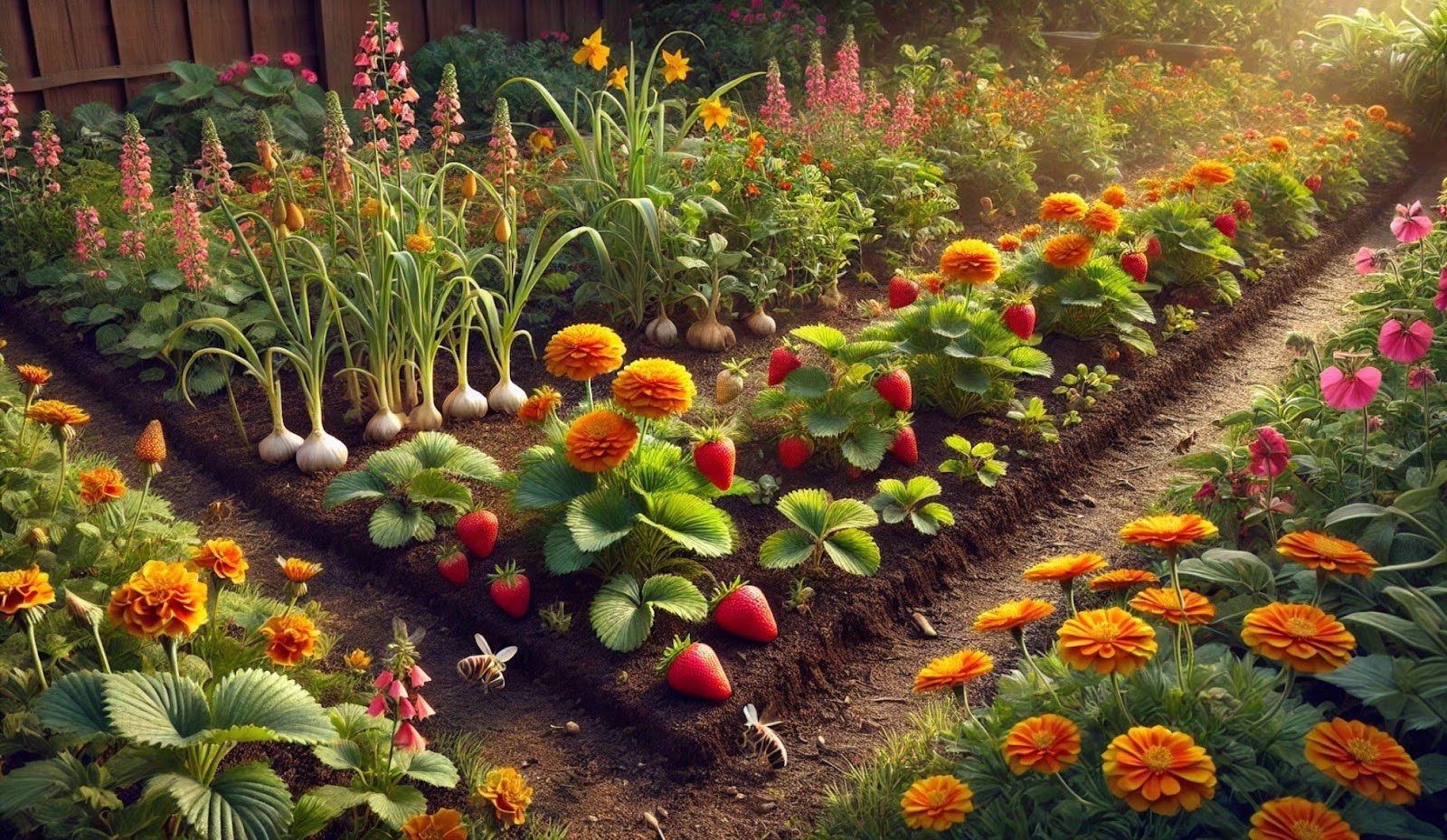 Companion planting with strawberries
