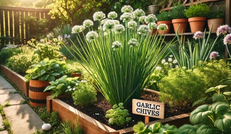 Garlic chives plant