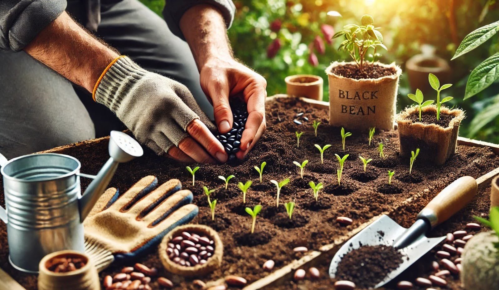 Planting black beans