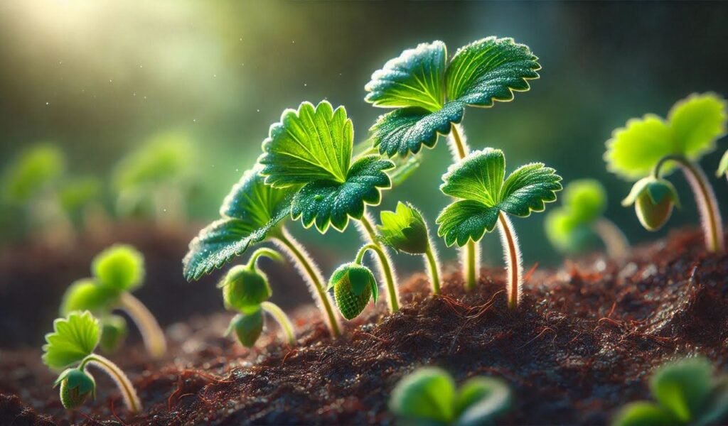 Seedling Stage - Nurturing Baby Strawberry Plants
