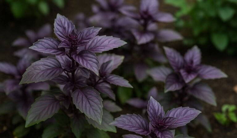 Purple basil plants